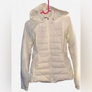 Women's Ivory Hooded Puffer Jacket